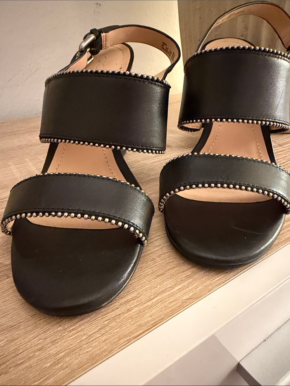 Coach Black Women’s Block Heel Sandals with Stud Trim - Picture 7 of 7